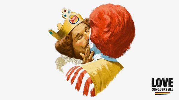 Kiss and Tell: Burger King & Ronald McDonald Lock Lips for Pride Ad