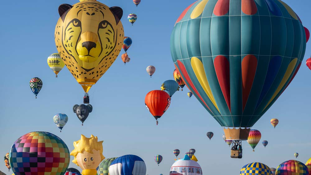 International Fiesta Fills New Mexico's Sky with Colorful Hot Air Balloons 