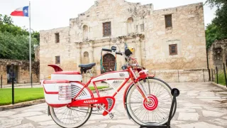 Pee-wee's bike is at the Alamo, but not where you think