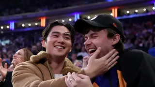 Team Conrad Gets Real During Knicks Game Kiss